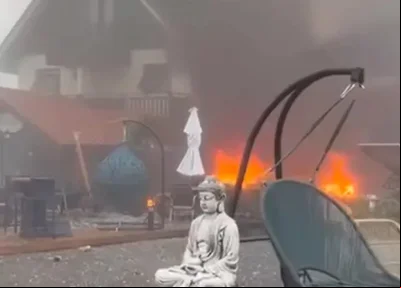 Avião explodiu logo após a queda em Gramado (RS)