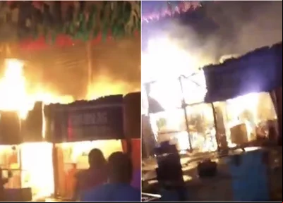 Incêndio destruiu cerca de 15 barracas