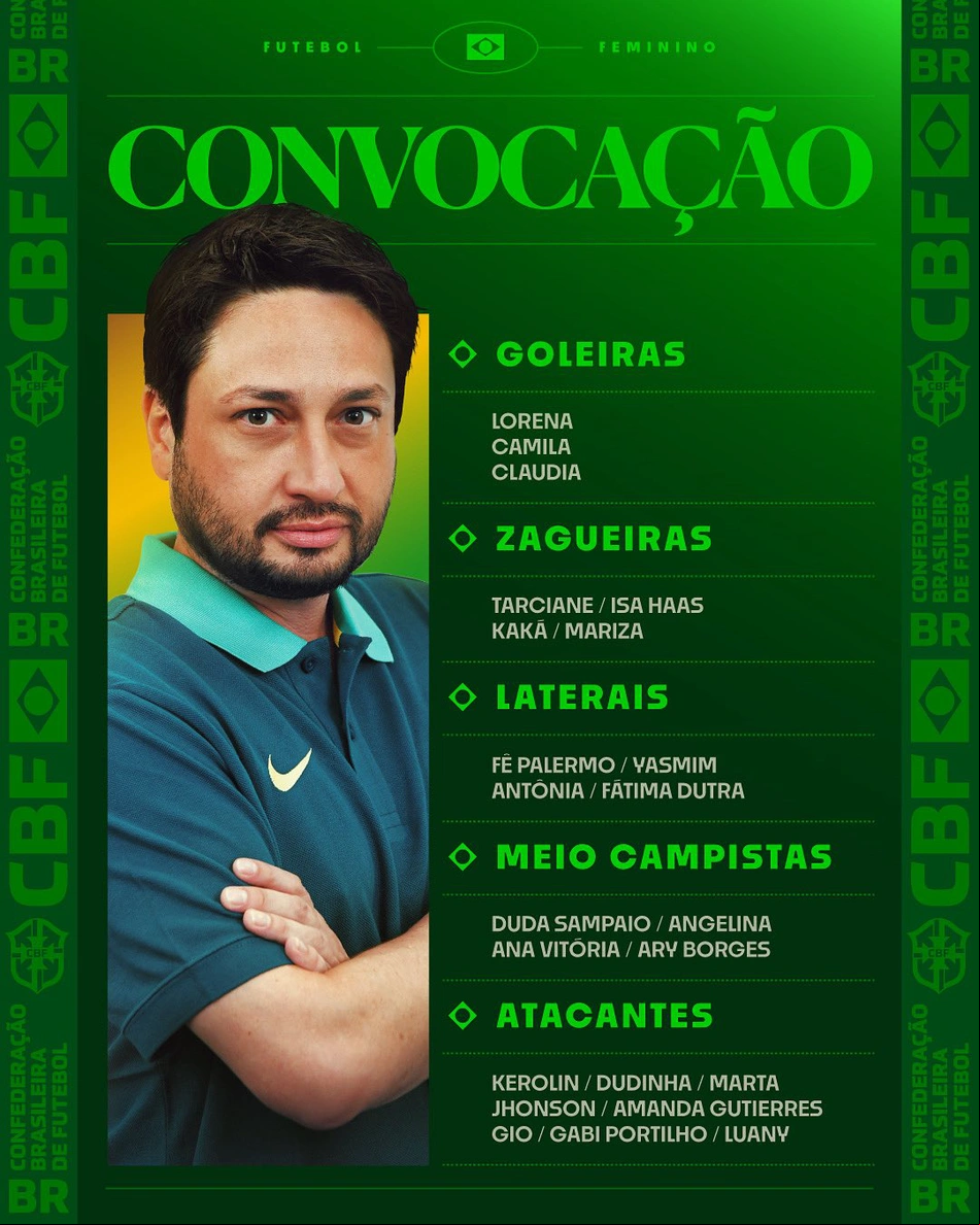 Confira as jogadores convocadas para a Copa América Feminina 2025