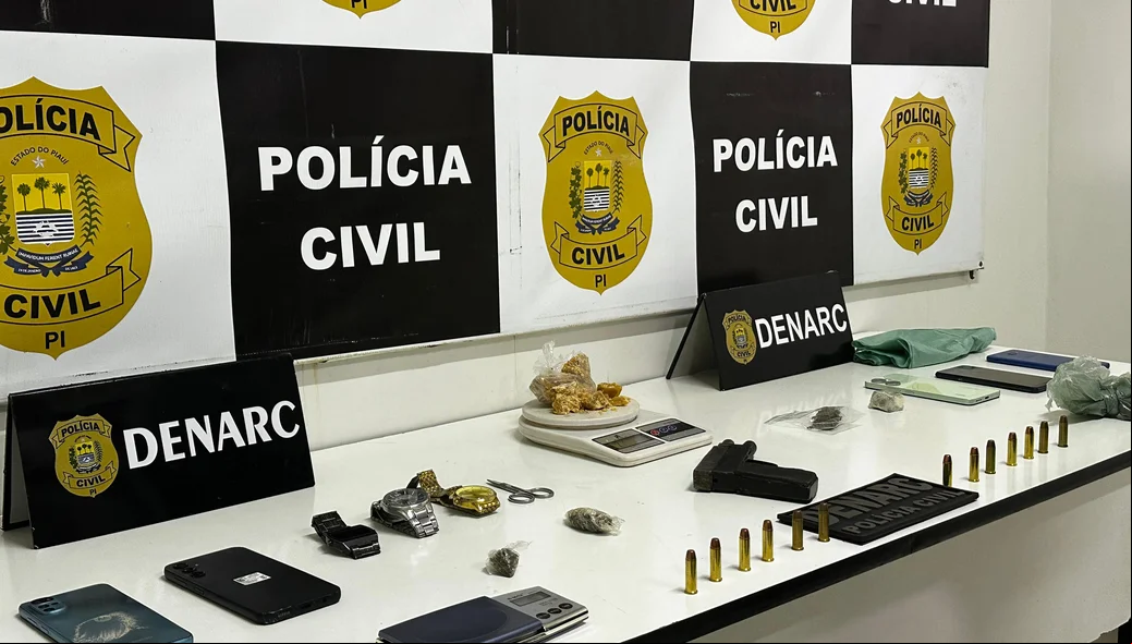Material apreendido na operação DENARC
