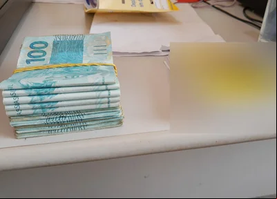 Dinheiro apreendido pela PRF